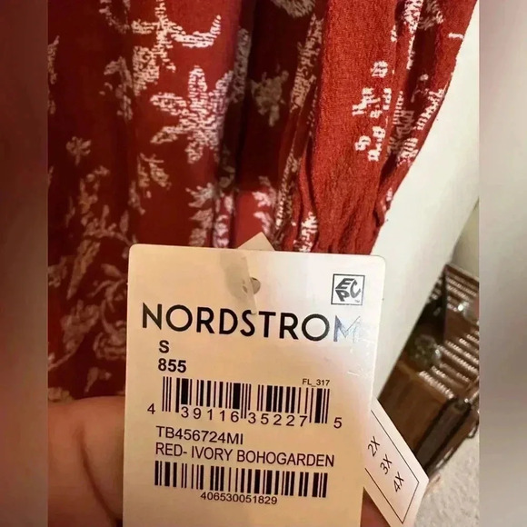 NWT Treasure & Bond Boho Garden Printed Dress with Slit Neck and Pockets - Picture 5 of 5